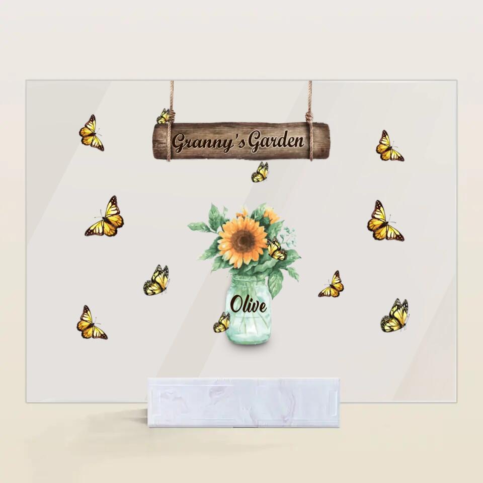 Personalized Acrylic Plaque - Gift For Grandma - Grandma's Garden ARND037