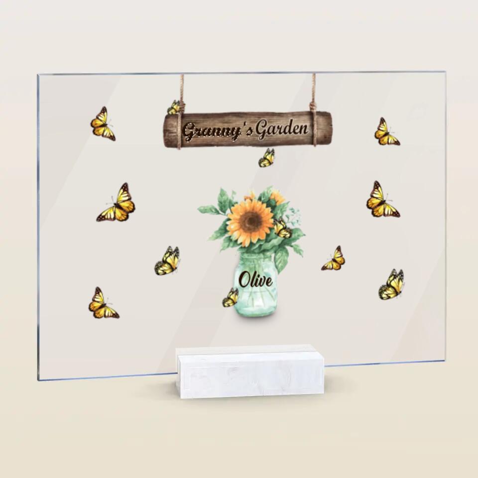 Personalized Acrylic Plaque - Gift For Grandma - Grandma's Garden ARND037