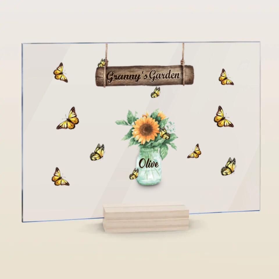 Personalized Acrylic Plaque - Gift For Grandma - Grandma's Garden ARND037