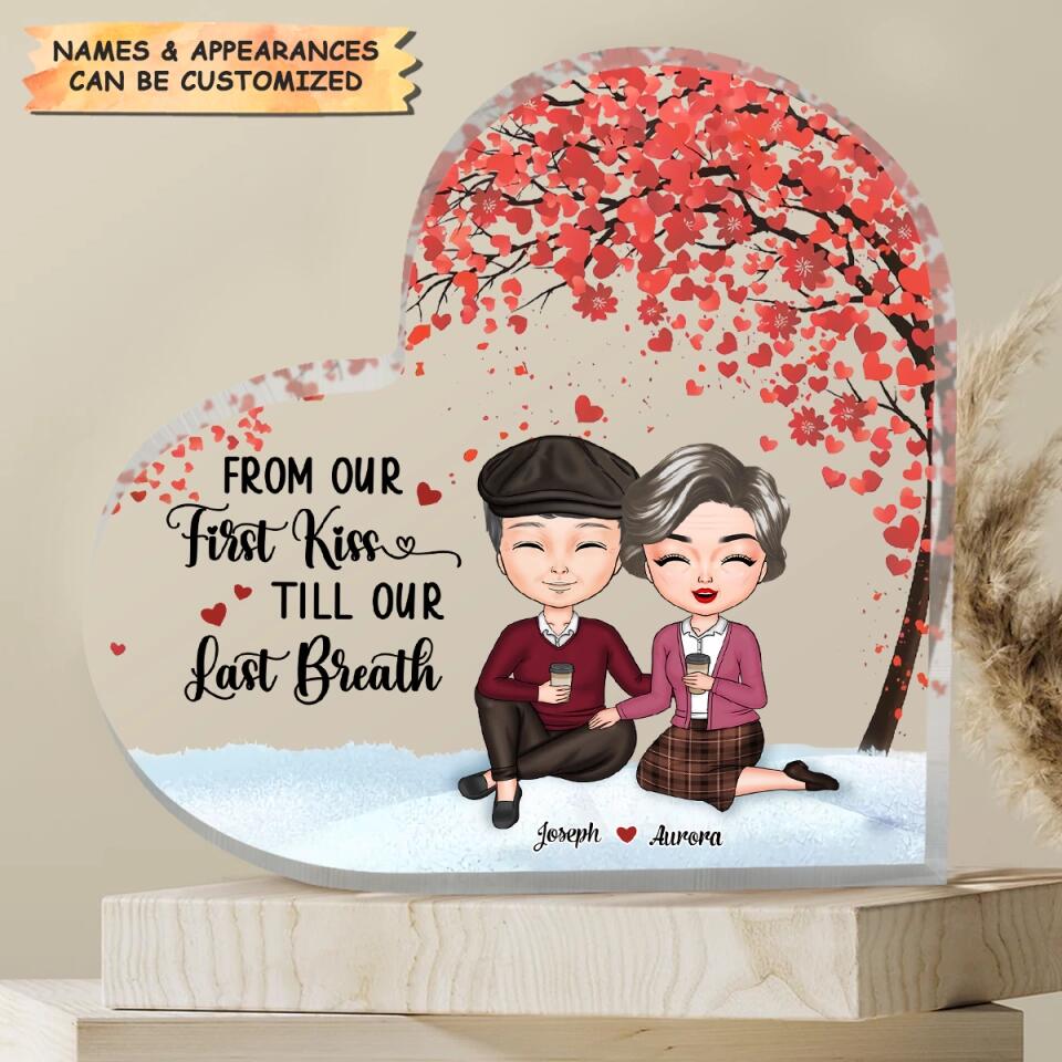Personalized Heart-Shaped Acrylic Plaque - Gift For Couple - I Want To Grow Old With You ARND037