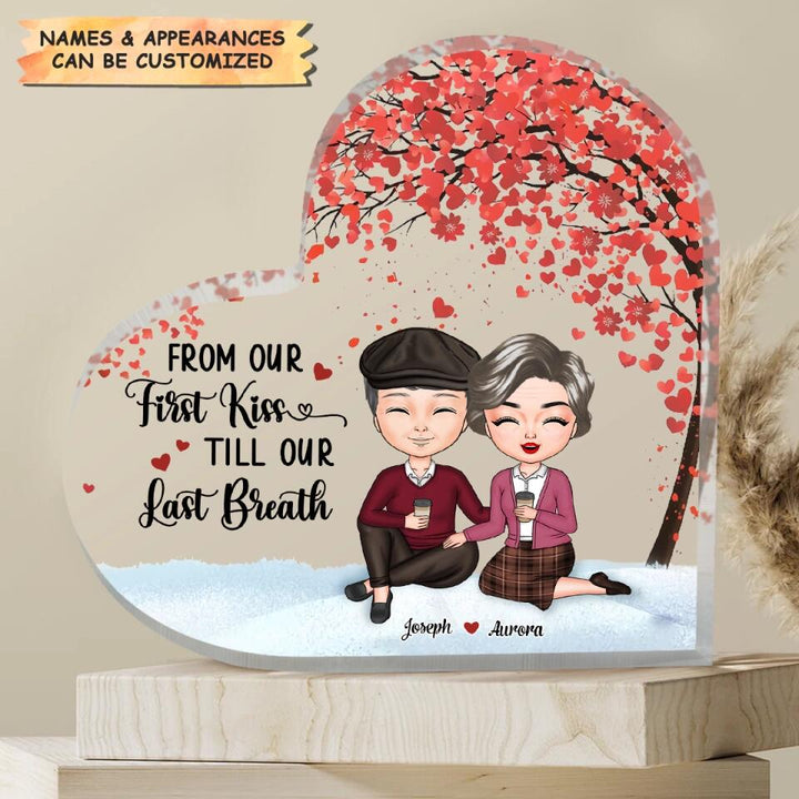 Personalized Heart-Shaped Acrylic Plaque - Gift For Couple - I Want To Grow Old With You ARND037