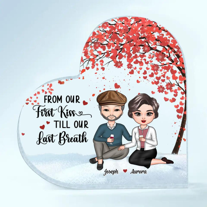 Personalized Heart-Shaped Acrylic Plaque - Gift For Couple - I Want To Grow Old With You ARND037