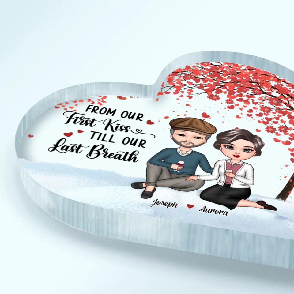 Personalized Heart-Shaped Acrylic Plaque - Gift For Couple - I Want To Grow Old With You ARND037