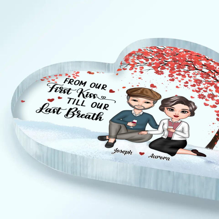 Personalized Heart-Shaped Acrylic Plaque - Gift For Couple - I Want To Grow Old With You ARND037