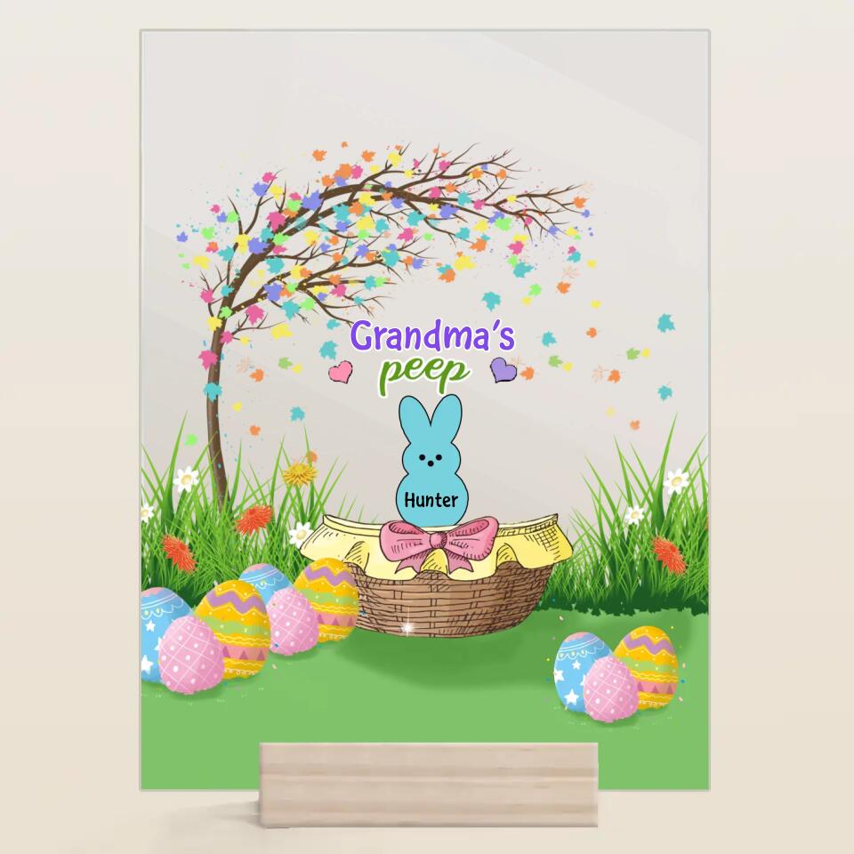 Grandma's Peeps  - Personalized Acrylic Plaque - Easter Gift For Grandma & Mom