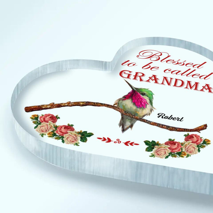 Personalized Heart-shaped Acrylic Plaque - Gift For Grandma - Blessed To Be Called Grandma ARND018