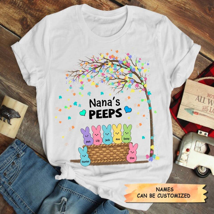 Grandma's Peeps Easter - Personalized T-shirt - Easter Gift For Grandma