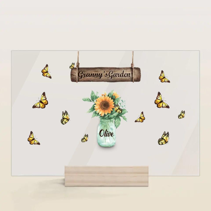 Personalized Acrylic Plaque - Gift For Grandma - Grandma's Garden ARND037