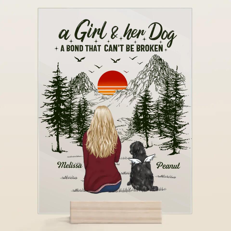 Personalized Acrylic Plaque - Mother's Day Gift For Dog Mom, Pet Lover - A Girl And Her Dogs A Bond That Can't Be Broken ARND0014