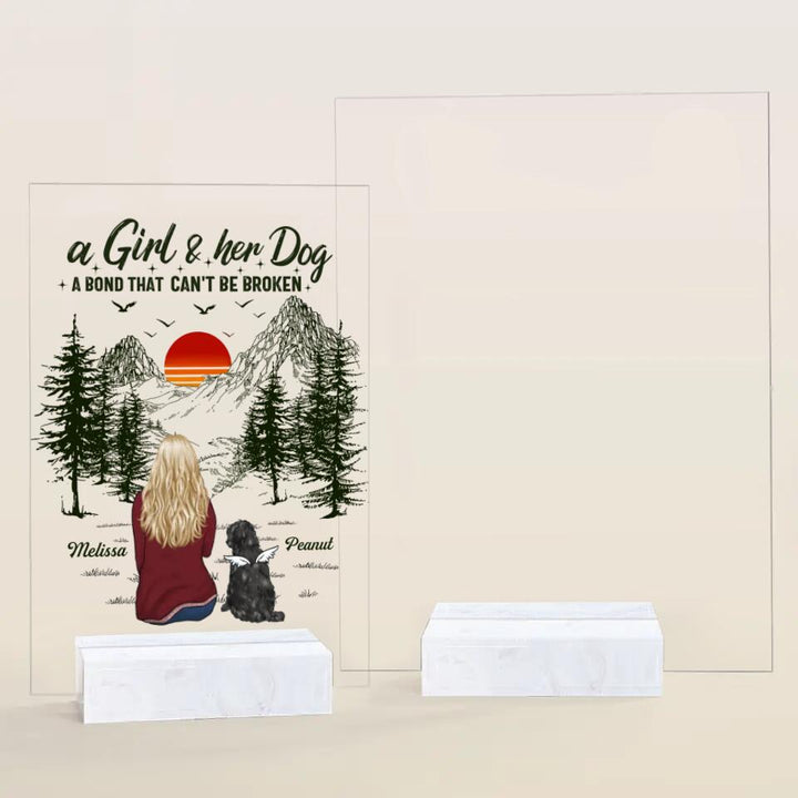 Personalized Acrylic Plaque - Mother's Day Gift For Dog Mom, Pet Lover - A Girl And Her Dogs A Bond That Can't Be Broken ARND0014