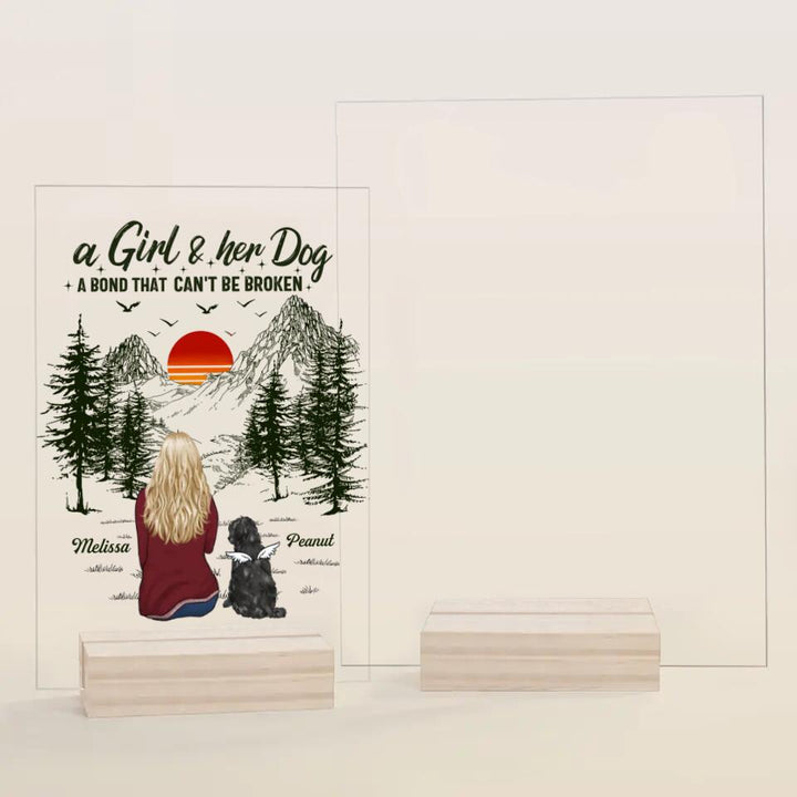 Personalized Acrylic Plaque - Mother's Day Gift For Dog Mom, Pet Lover - A Girl And Her Dogs A Bond That Can't Be Broken ARND0014