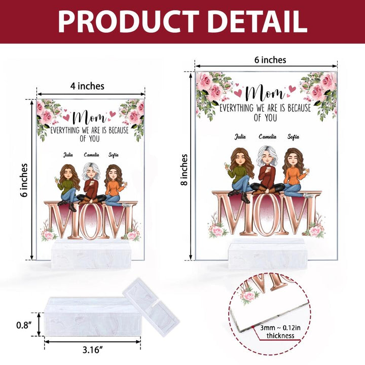 Personalized Acrylic Plaque - Gift For Mom - Forever Linked Together ARND018