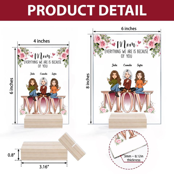 Personalized Acrylic Plaque - Gift For Mom - Forever Linked Together ARND018