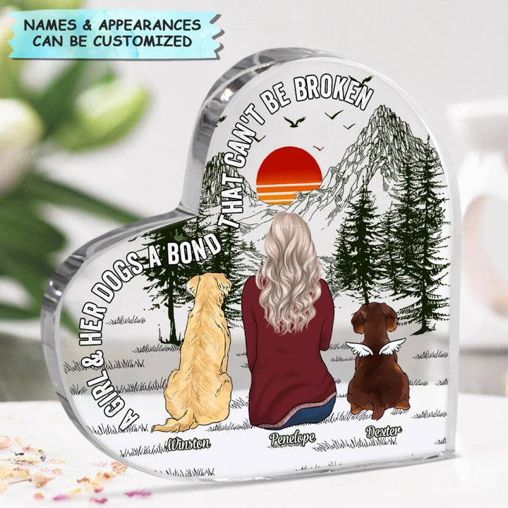 Personalized Heart-shaped Acrylic Plaque - Gift For Pet Lover - A Girl And Her Pet ARND036