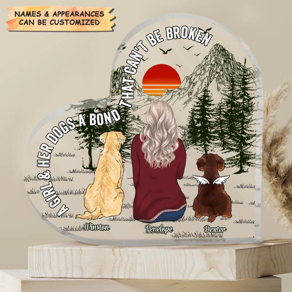 Personalized Heart-shaped Acrylic Plaque - Gift For Pet Lover - A Girl And Her Pet ARND036