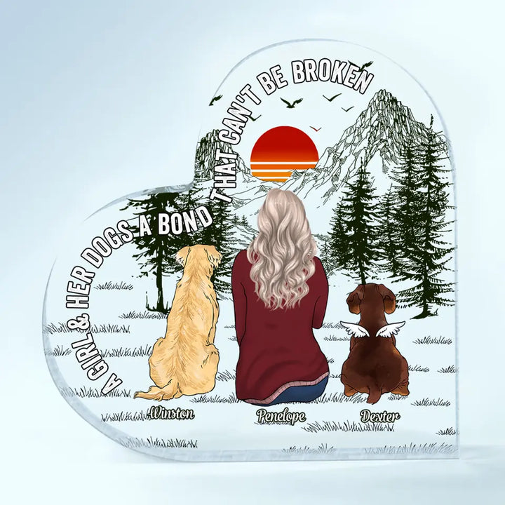 Personalized Heart-shaped Acrylic Plaque - Gift For Pet Lover - A Girl And Her Pet ARND036