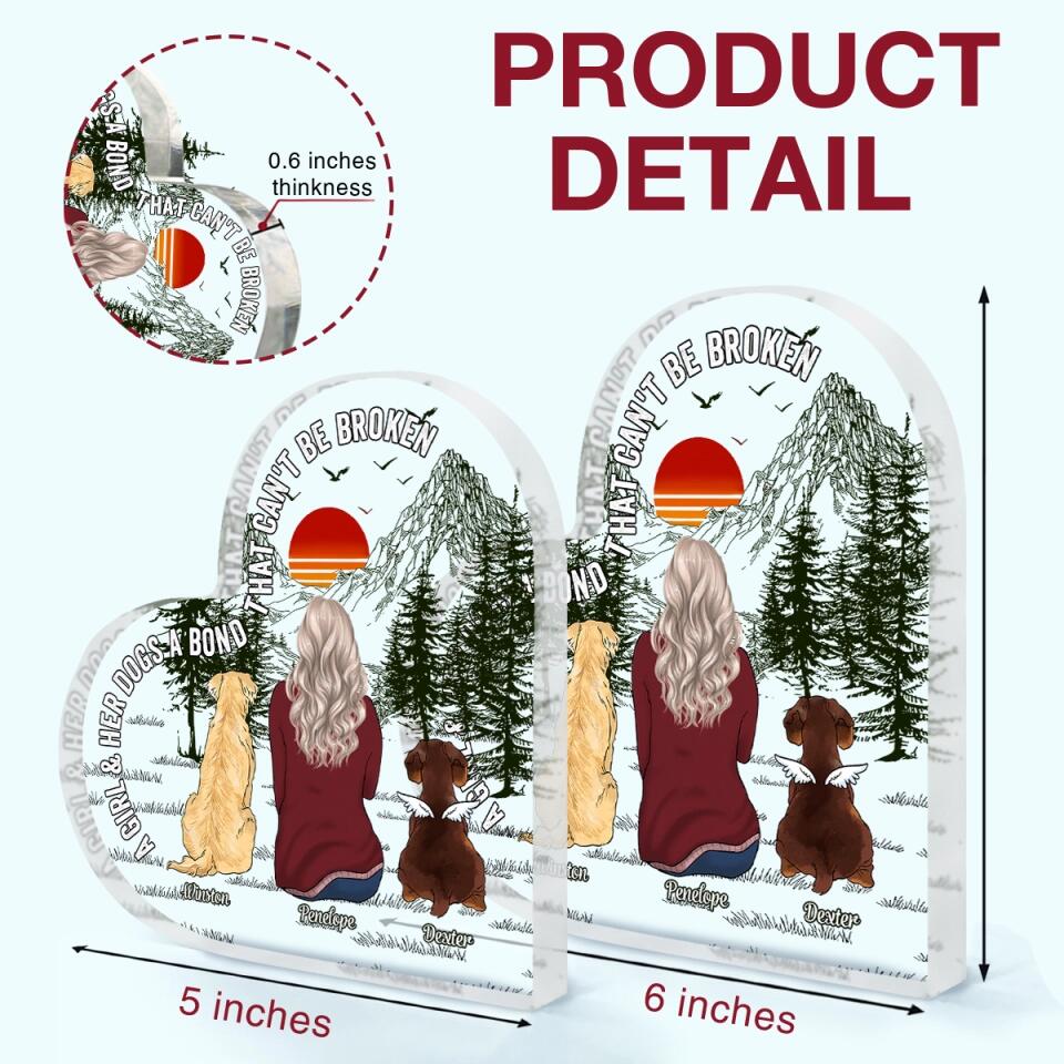 Personalized Heart-shaped Acrylic Plaque - Gift For Pet Lover - A Girl And Her Pet ARND036