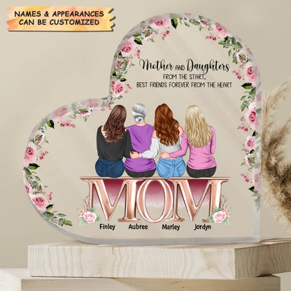 Personalized Heart-shaped Acrylic Plaque - Gift For Mom - The Love Between Mother & Daughter Knows No Distance ARND0014