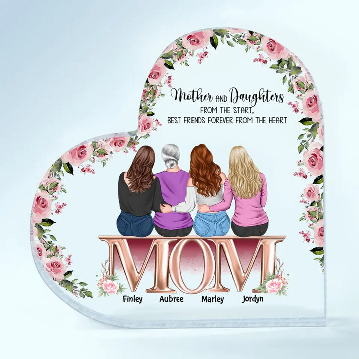 Personalized Heart-shaped Acrylic Plaque - Gift For Mom - The Love Between Mother & Daughter Knows No Distance ARND0014