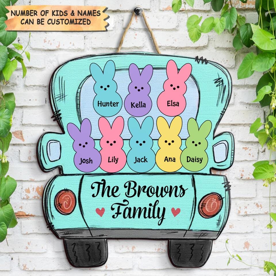 Easter Family Peeps - Personalized Door Sign - Easter Gift For Family