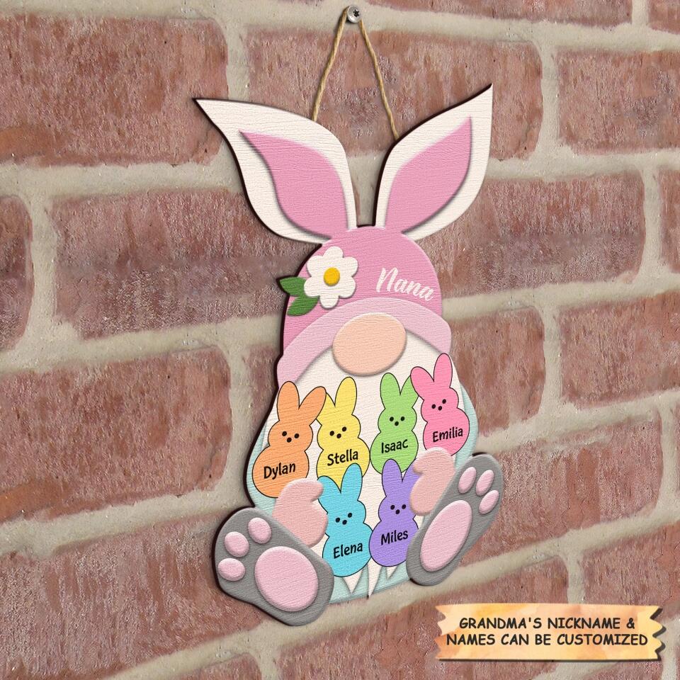 Grandma's Peeps - Personalized Door Sign - Easter Gift For Grandma