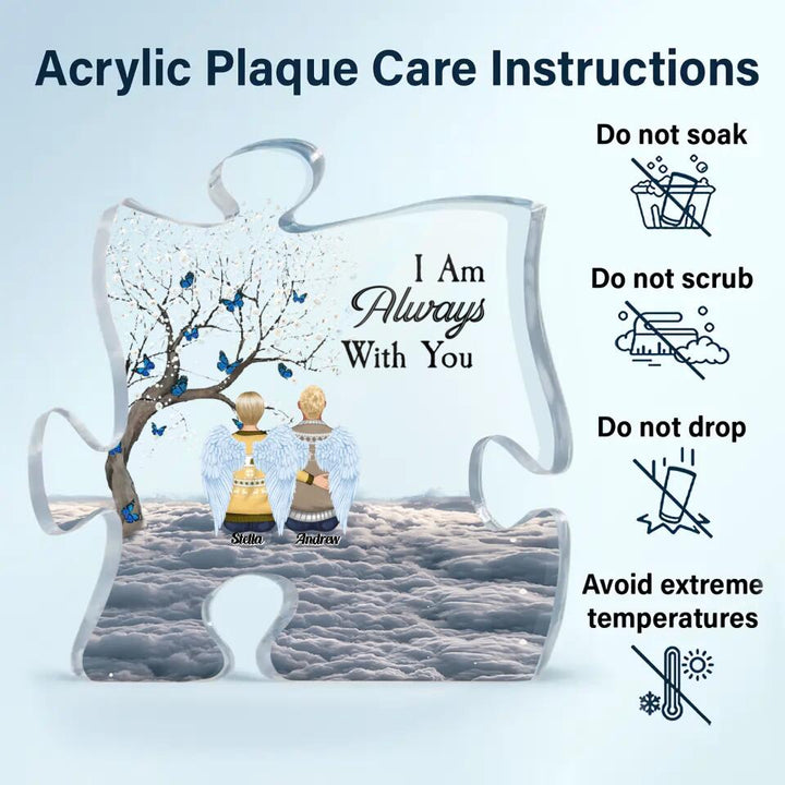 Personalized Puzzle Acrylic Plaque - Gift For Family - A Piece Of My Heart Is In Heaven ARND037