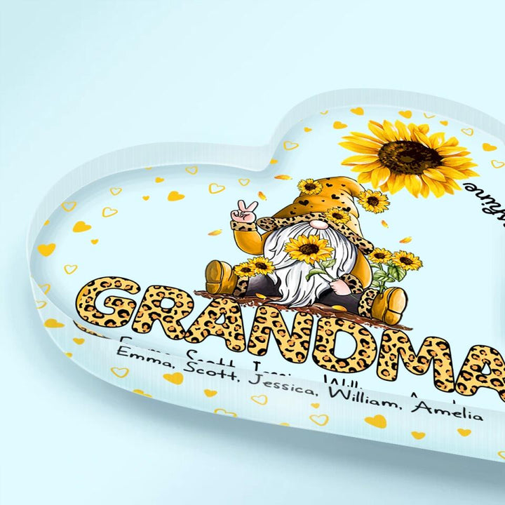 Personalized Heart-shaped Acrylic Plaque - Gift For Grandma - You Are My Sunshine ARND0014