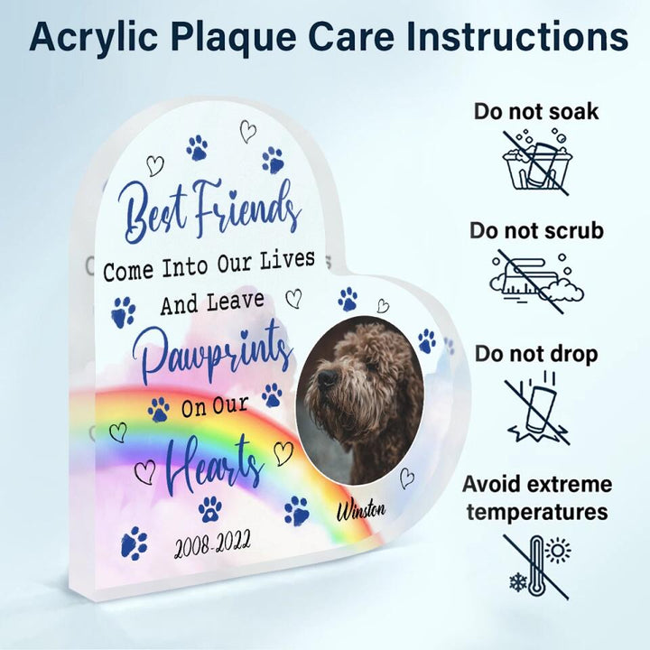 Personalized Heart-shaped Acrylic Plaque - Gift For Dog Lover - If Love Alone Could Have Kept You Here You Would Live Forever ARND037