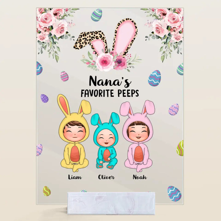 Grandma's Favourite Peeps  - Personalized Acrylic Plaque - Easter Gift For Grandma