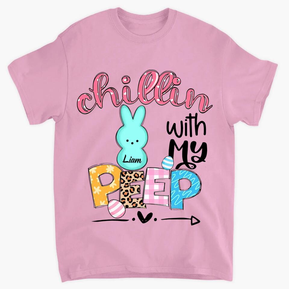 Chillin With My Peeps - Personalized T-shirt - Easter Gift For Mom & Grandma