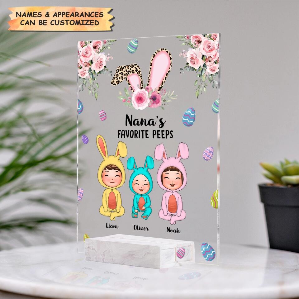 Grandma's Favourite Peeps  - Personalized Acrylic Plaque - Easter Gift For Grandma