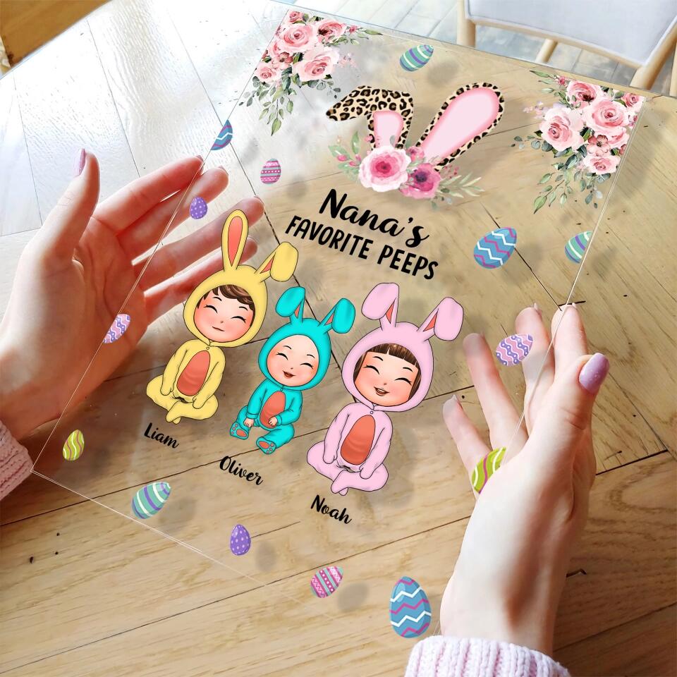 Grandma's Favourite Peeps  - Personalized Acrylic Plaque - Easter Gift For Grandma