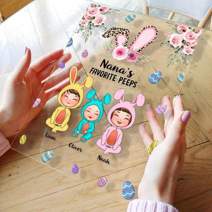 Grandma's Favourite Peeps  - Personalized Acrylic Plaque - Easter Gift For Grandma
