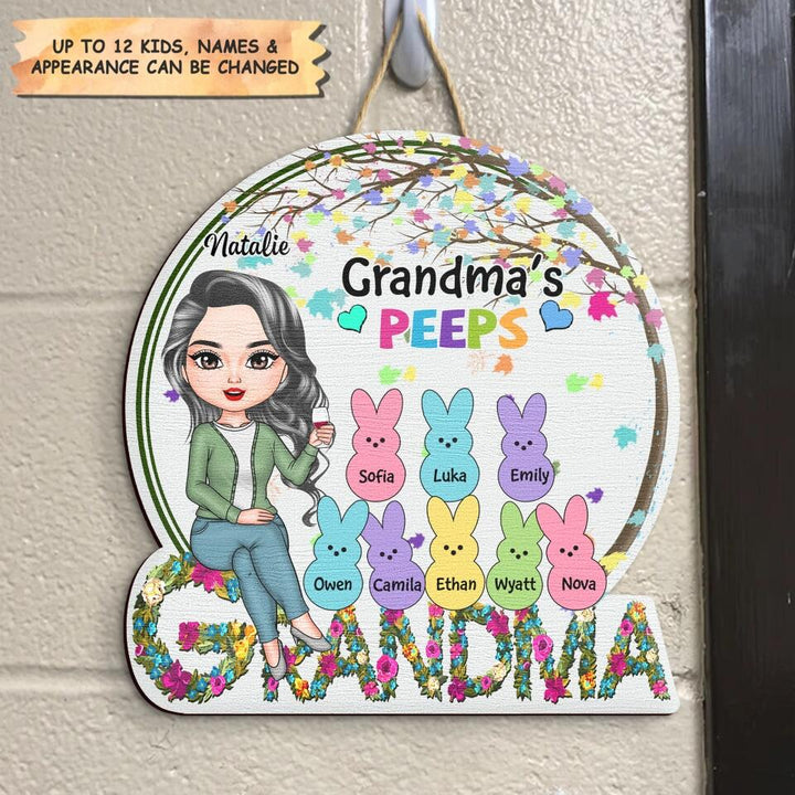 Personalized Door Sign - Gift For Grandma - Grandma's Peeps ARND037