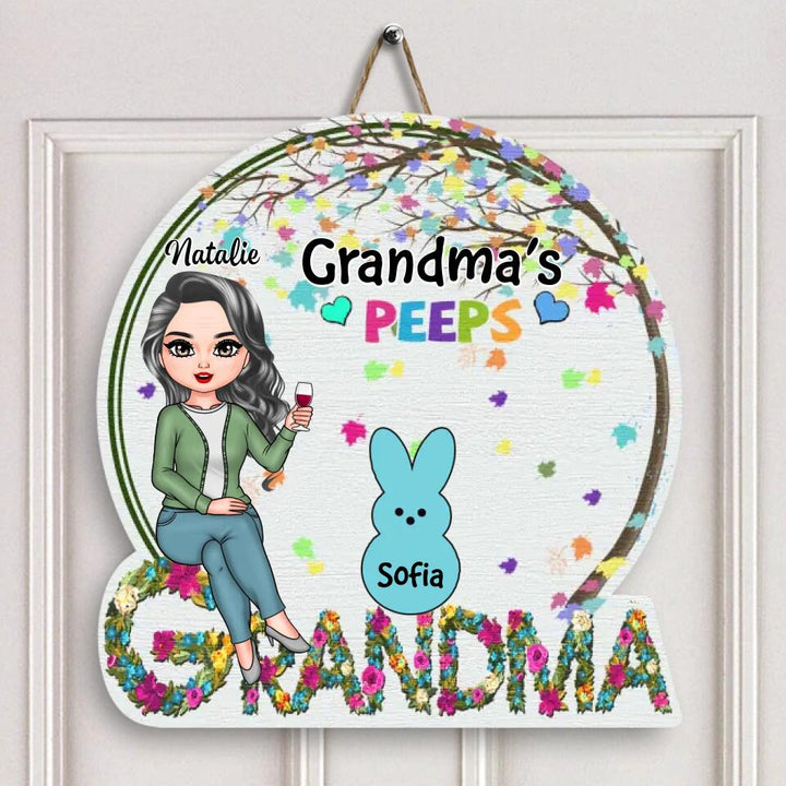 Personalized Door Sign - Gift For Grandma - Grandma's Peeps ARND037
