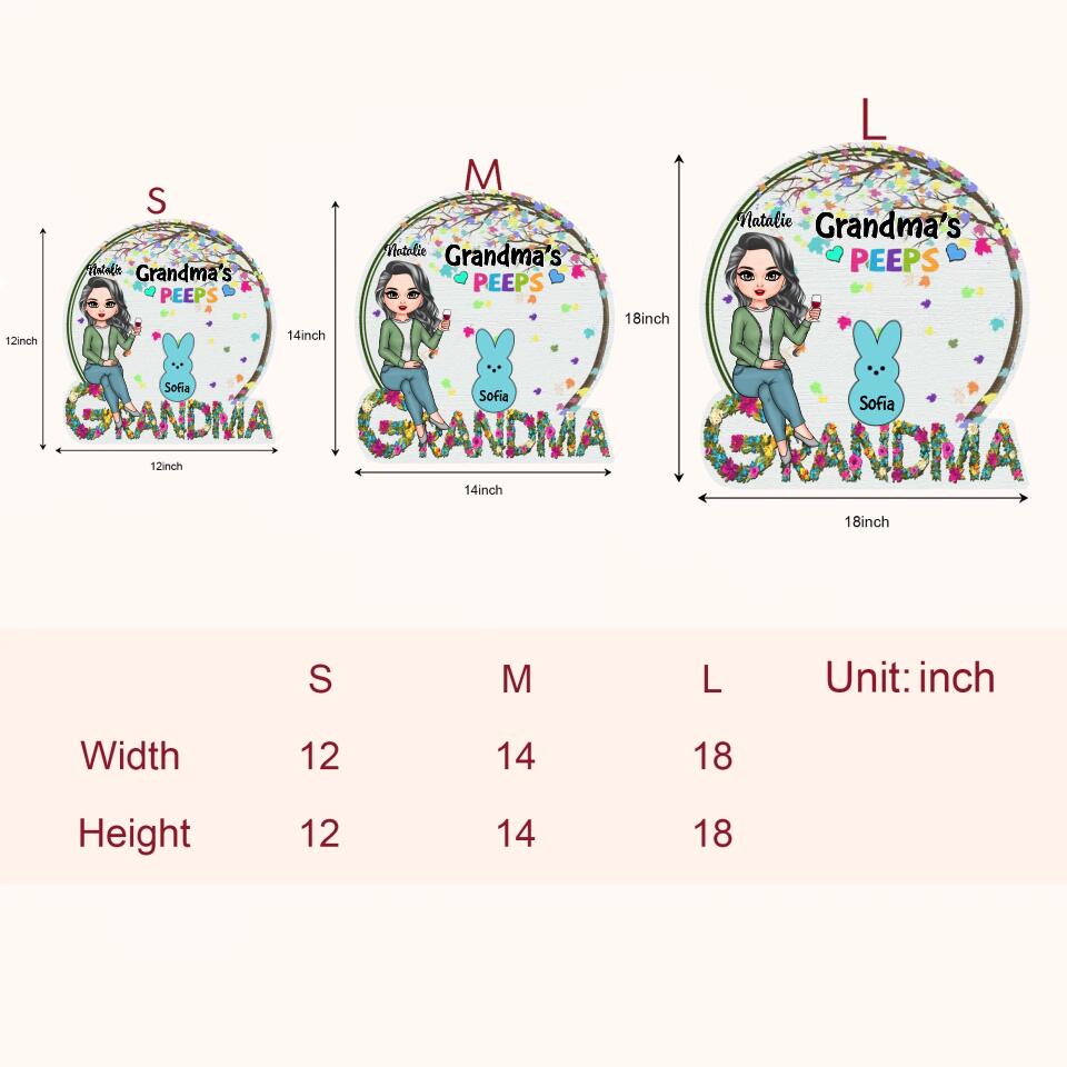 Personalized Door Sign - Gift For Grandma - Grandma's Peeps ARND037