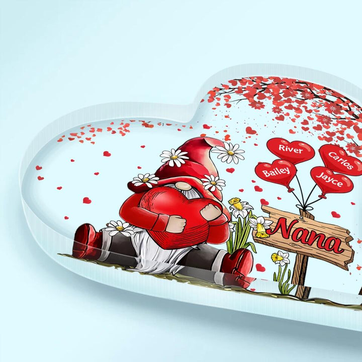 Personalized Heart-shaped Acrylic Plaque - Gift For Grandma - Grandma's Heart ARND036