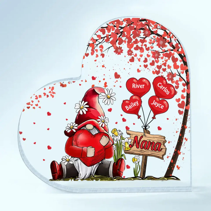 Personalized Heart-shaped Acrylic Plaque - Gift For Grandma - Grandma's Heart ARND036