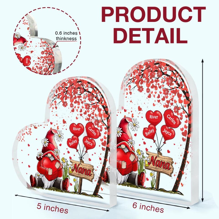 Personalized Heart-shaped Acrylic Plaque - Gift For Grandma - Grandma's Heart ARND036
