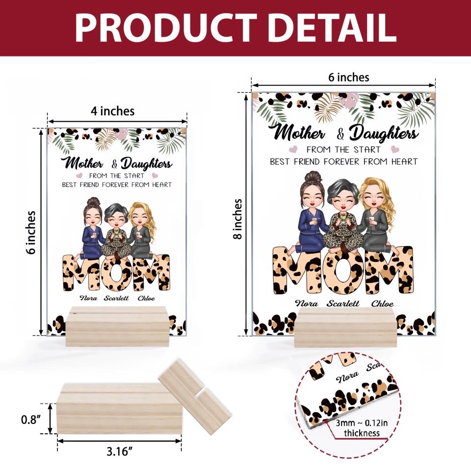 Personalized Acrylic Plaque - Gift For Mom - Mother And Daughter From The Start, Best Friend Forever From Heart ARND037