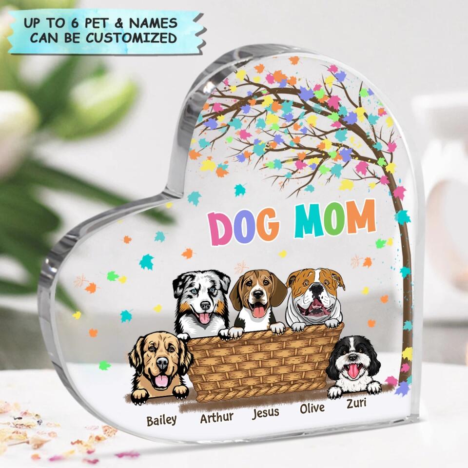 Personalized Heart-shaped Acrylic Plaque - Gift For Pet Lover - Dog Mom Cat Mom ARND037