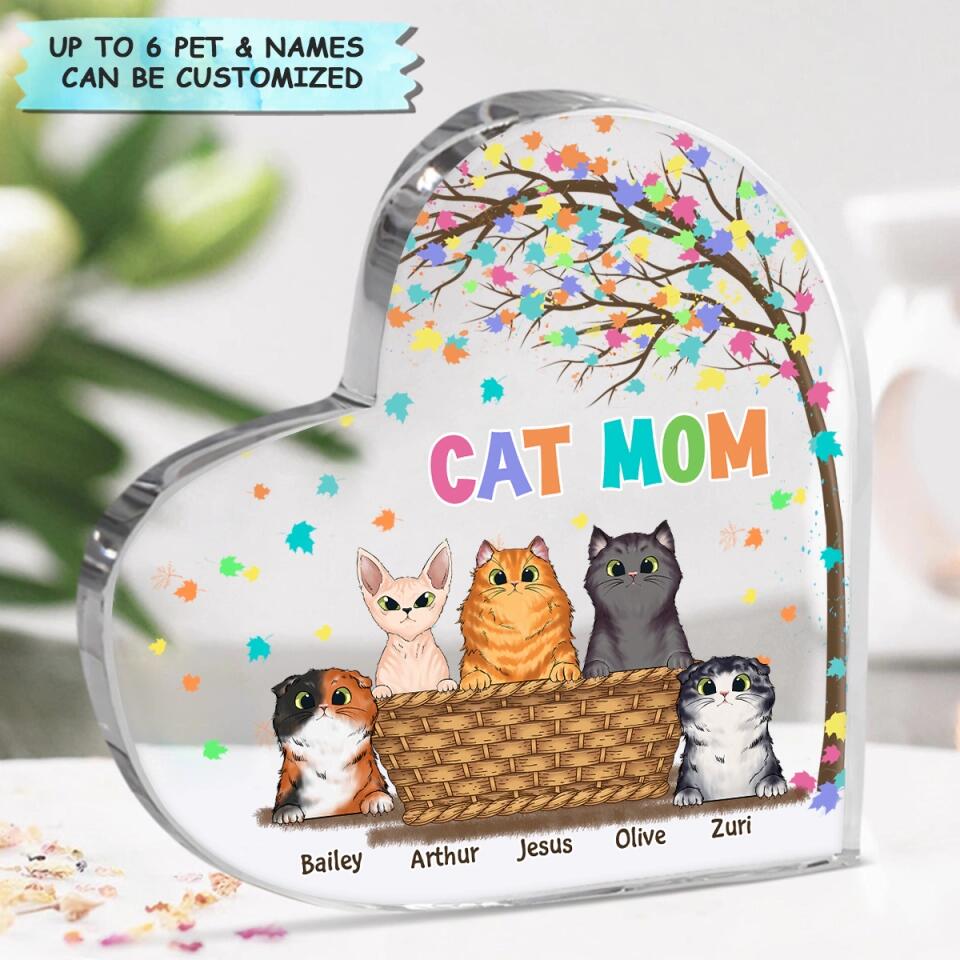 Personalized Heart-shaped Acrylic Plaque - Gift For Pet Lover - Dog Mom Cat Mom ARND037