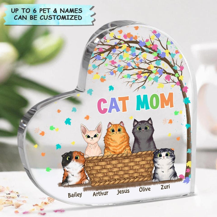 Personalized Heart-shaped Acrylic Plaque - Gift For Pet Lover - Dog Mom Cat Mom ARND037