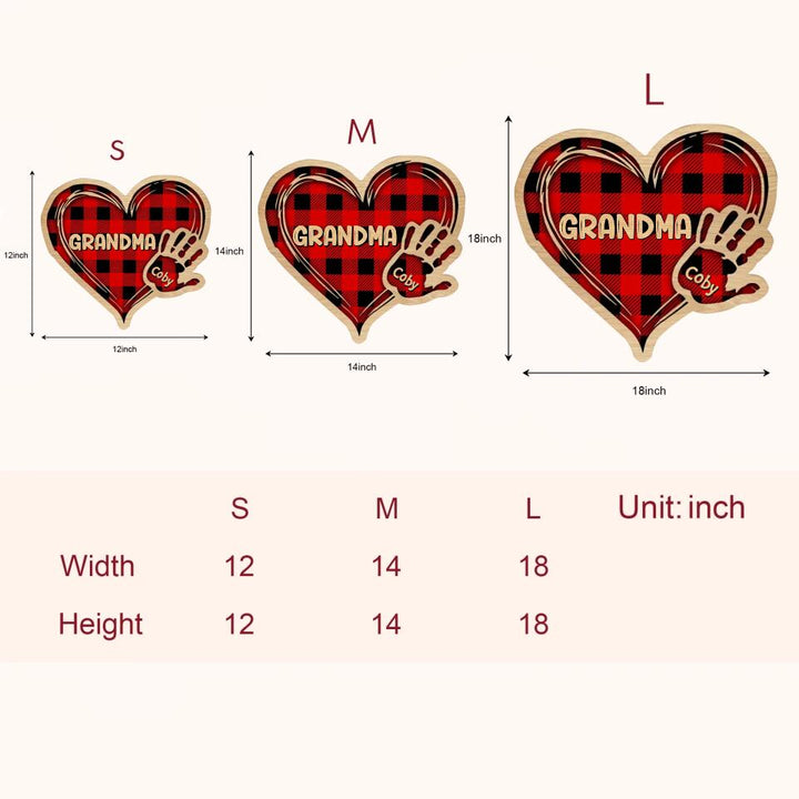Personalized Door Sign - Gift For Grandma - Grandma's Heart Hands ARND018