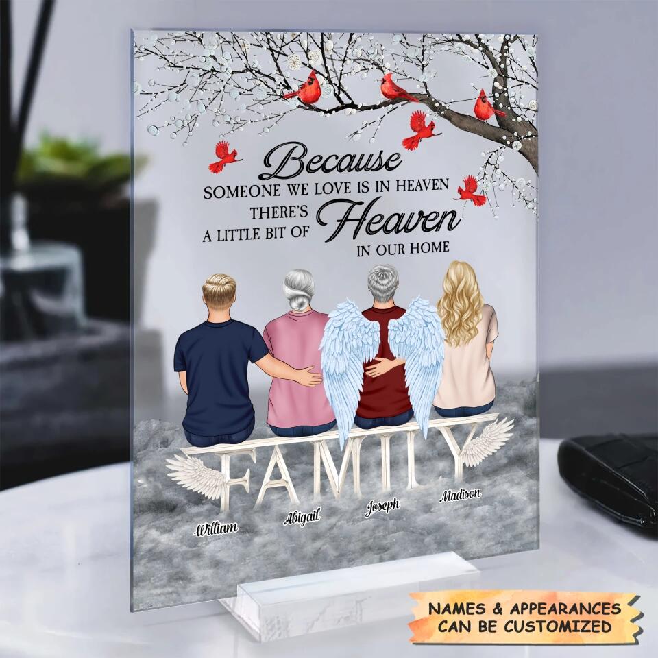 Personalized Acrylic Plaque - Gift For Family Member - A Hug From Heaven ARND037