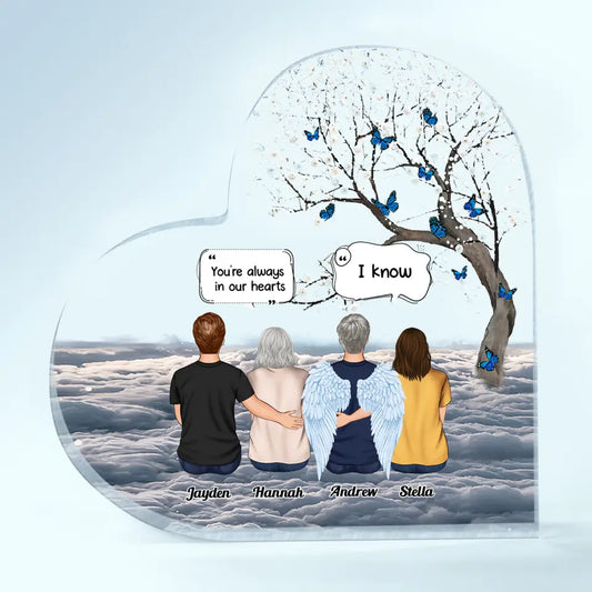 Personalized Heart-shaped Acrylic Plaque - Gift For Family Member - Forever In My Heart ARND037