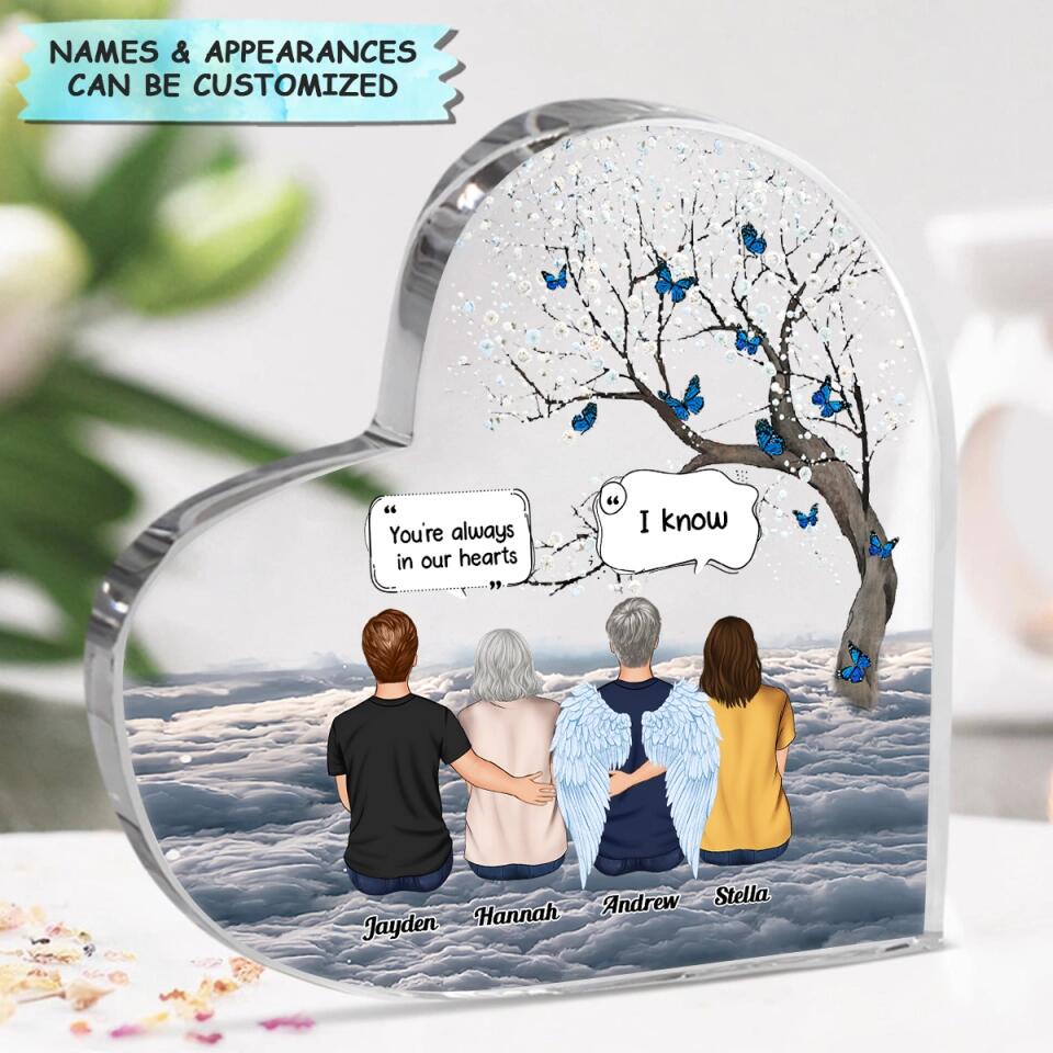 Personalized Heart-shaped Acrylic Plaque - Gift For Family Member - Forever In My Heart ARND037