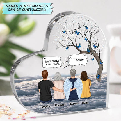 Personalized Heart-shaped Acrylic Plaque - Gift For Family Member - Forever In My Heart ARND037