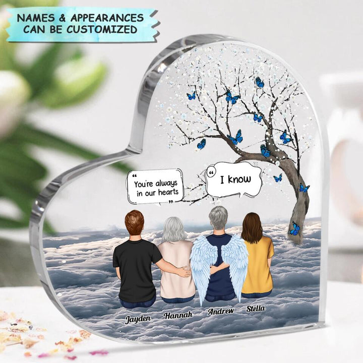 Personalized Heart-shaped Acrylic Plaque - Gift For Family Member - Forever In My Heart ARND037