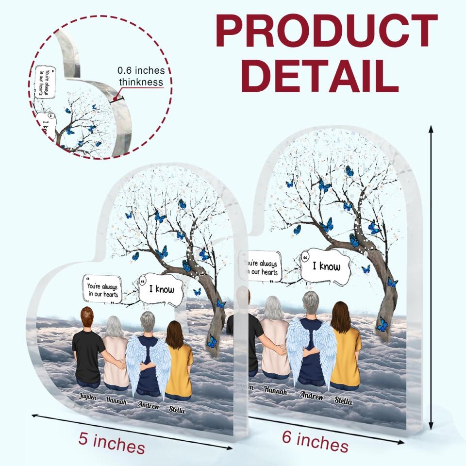 Personalized Heart-shaped Acrylic Plaque - Gift For Family Member - Forever In My Heart ARND037